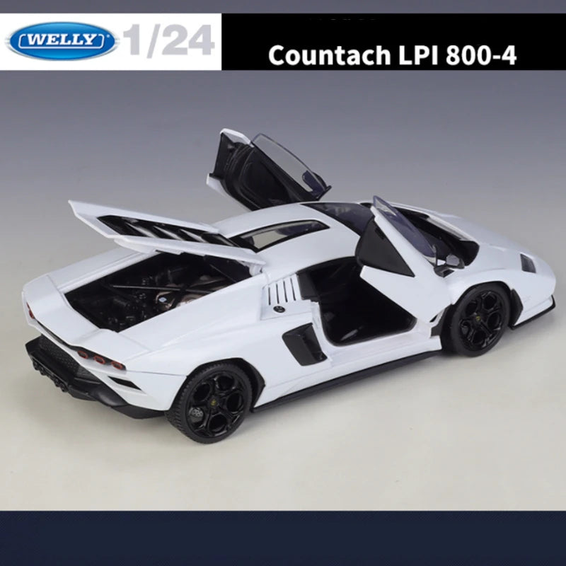 Welly 1:24 Lamborghini Countach LPI800 Alloy Sports Car Model Diecasts Metal Racing Car Vehicles Model Simulation Kids Toys Gift - IHavePaws