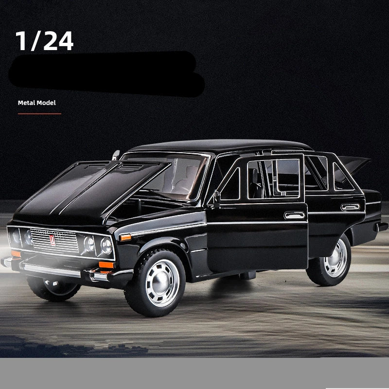 1/24 LADA 2106 Classic Car Alloy Car Model Diecast Metal Toy Police Vehicles Car Model High Simulation Collection Childrens Gift Black - IHavePaws