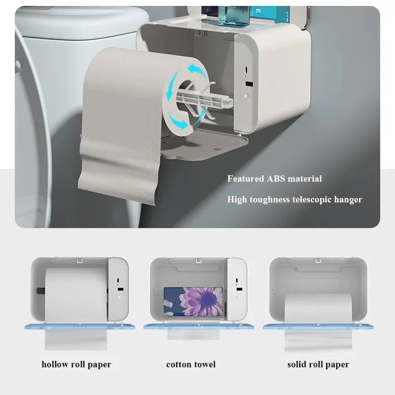 Induction Toilet Paper Holder Shelf Automatic Paper Out - IHavePaws
