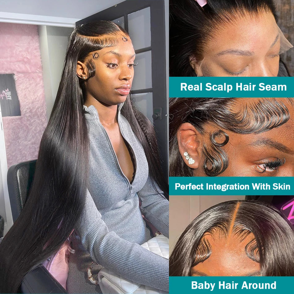 360 Full  Lace Frontal Wig 13x6 Straight Glueless Lace Front Wig Brazilian Human Hair Wigs For Black Women 13x4 Lace Wig