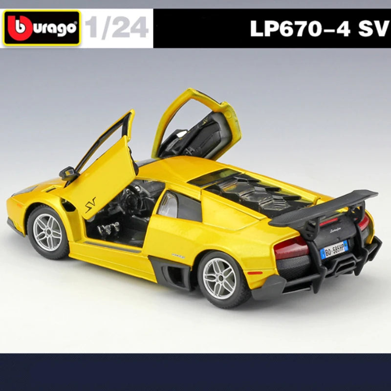 Bburago 1:24 Lamborghini Murcielago LP670-4 SV Alloy Sports Car Model Diecasts Metal Toy Racing Car Model Simulation Kids Gifts