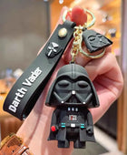 Anime Star Wars Black and White Samurai Handmade Doll Keychain Car Keychain Ring Pendant Luggage Accessories Children's Toys Black - ihavepaws.com