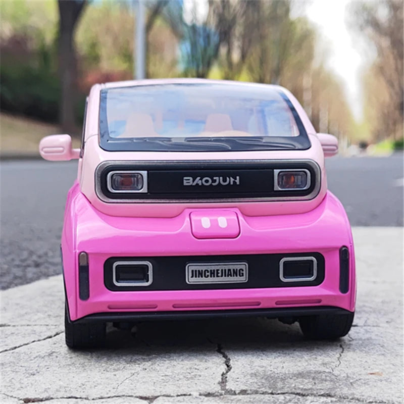 1:18 BAOJUN MINI EV Alloy New Energy Car Model Diecast Metal Vehicles Car Model With Charging Pile Sound and Light Kids Toy Gift - IHavePaws