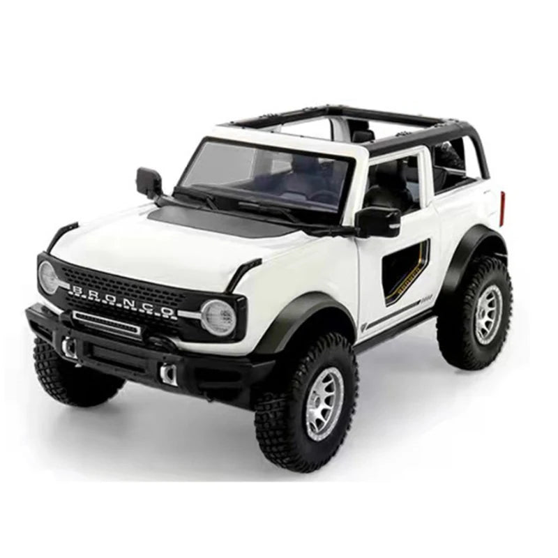 1:24 Ford Bronco Lima Alloy Car Model Diecast Metal Toy Off-road Vehicles Car Model Simulation Sound Light Collection Kids Gifts White - IHavePaws