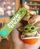 Yoda Baby Bag Pendant Cartoon Key Chain Car Ornament Doll Keychain Doll Gifts Backpack Charms Birthday Gifts Party Favors 1 - ihavepaws.com
