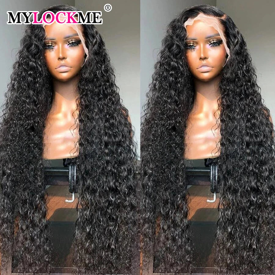 Curly Lace Front Wig Human Hair 13x4 Kinky Curly Lace Frontal Wig Brazilian Transparent Lace Wigs 200 Density Brazilian MYLOCKME