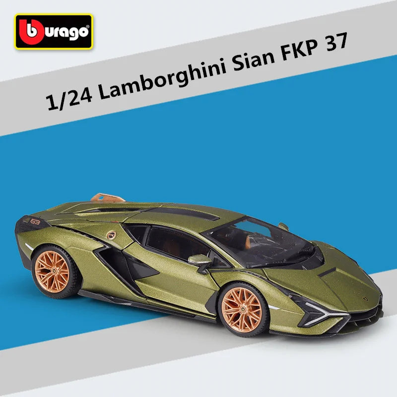 Bburago 1:24 Lamborghini Sian FKP 37 Alloy Sports Car Model Simulation Diecasts Metal Racing Car Model Collection Kids Toys Gift Green - IHavePaws