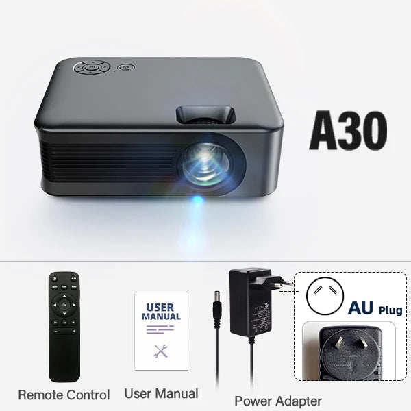 A30 Portable Projector LED Home Theater Projector A30-AUPlug - IHavePaws