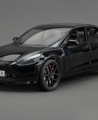 1:24 Tesla Model Y Model 3 Tesla Model S Alloy Die Cast Toy Car Model Sound and Light Model 3 Black - IHavePaws