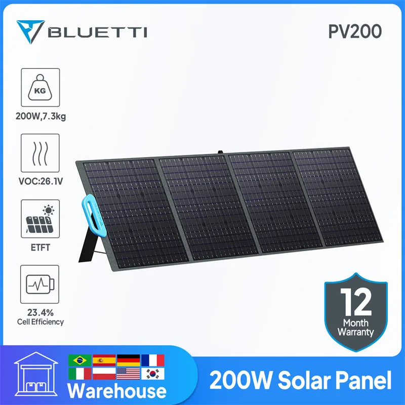 BLUETTI PV200 Solar Panel 200W Folding Panel Solar Foldable For Solar Power Station Portable Kit Solar Plate Camping Adjustable - IHavePaws