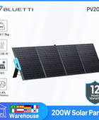 BLUETTI PV200 Solar Panel 200W Folding Panel Solar Foldable For Solar Power Station Portable Kit Solar Plate Camping Adjustable