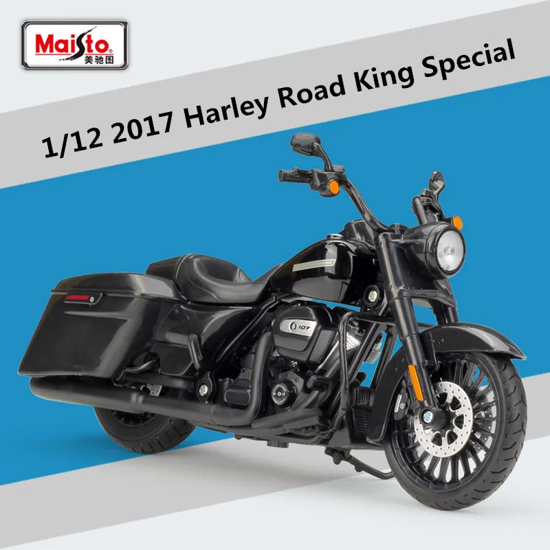 Maisto 1:12 Harley Road King Special Alloy Classic Motorcycle Model Simulation Diecasts Metal Sports Road king 2017 - IHavePaws