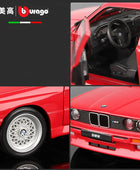 Bburago 1:24 1988 BMW 3 Series M3 E30 Alloy Sports Car Model Diecast Metal Classic Car Model Simulation Collection Kids Toy Gift - IHavePaws