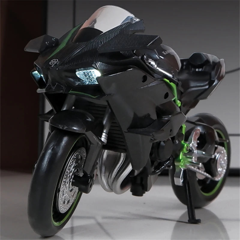 1/12 Kawasaki Ninja H2R Alloy Racing Cross-country Motorcycle Model Simulation Toy Street Motorcycle Model Collection Kids Gifts