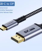 Hagibis USB C to DisplayPort 1.4 Cable Thunderbolt 3/4 to 8K@60Hz 4K@144Hz DP Bidirectional 2K165Hz for MacBook Pro Air iMac XPS Gray / 3m - IHavePaws