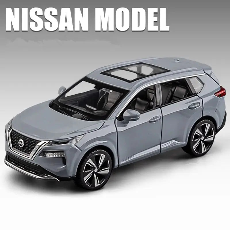 1:32 Nissan X-TRAIL SUV Alloy Car Model Diecast Metal Toy Off-road Vehicles Car Model Simulation Sound and Light Childrens Gifts Gray - IHavePaws