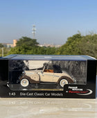 1/43 Classical Old Car Alloy Car Model Diecasts Metal Vehicles Retro Vintage Car Model High Simulation Collection Childrens Gift C Original box - IHavePaws