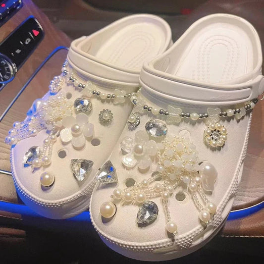 Designer Shoe Charm for Crocs DIY Retro Creative Pearl Diamond Shoe Decoration Buckle for Croc Charms Hole Shoes Accessories - IHavePaws