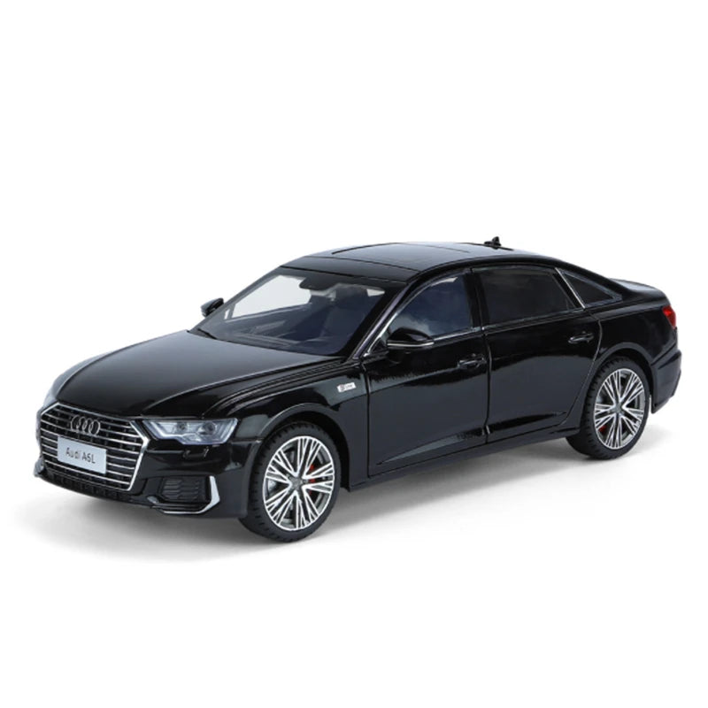 1/18 AUDI A6 Alloy Car Model Diecast & Toy Metal Vehicle Car Model Collection Sound and Light High Simulation Childrens Toy Gift Black - ihavepaws.com