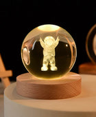 3D Crystal ball Planet Night Light Astronaut - IHavePaws