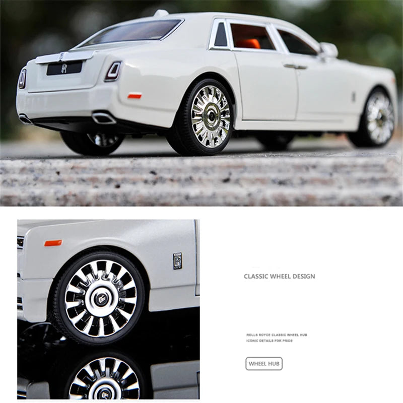 2022 New 1/18 Rolls-Royce Phantom Alloy Luxy Car Model Diecast Metal Toy Vehicles Car Model Simulation Sound and Light Kids Gift - IHavePaws