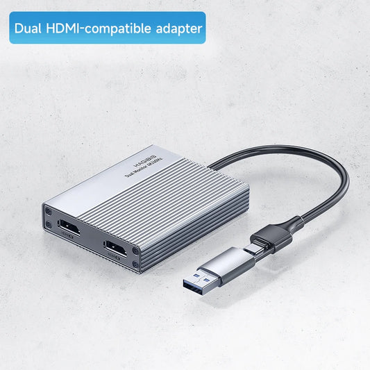 Hagibis USB-C/USB 3.0 to Dual HDMI-Compatible 4K Display Adapter Compatible with Apple M1 M2 Windows Mac DisplayLink DL6950 Chip Grey - IHavePaws