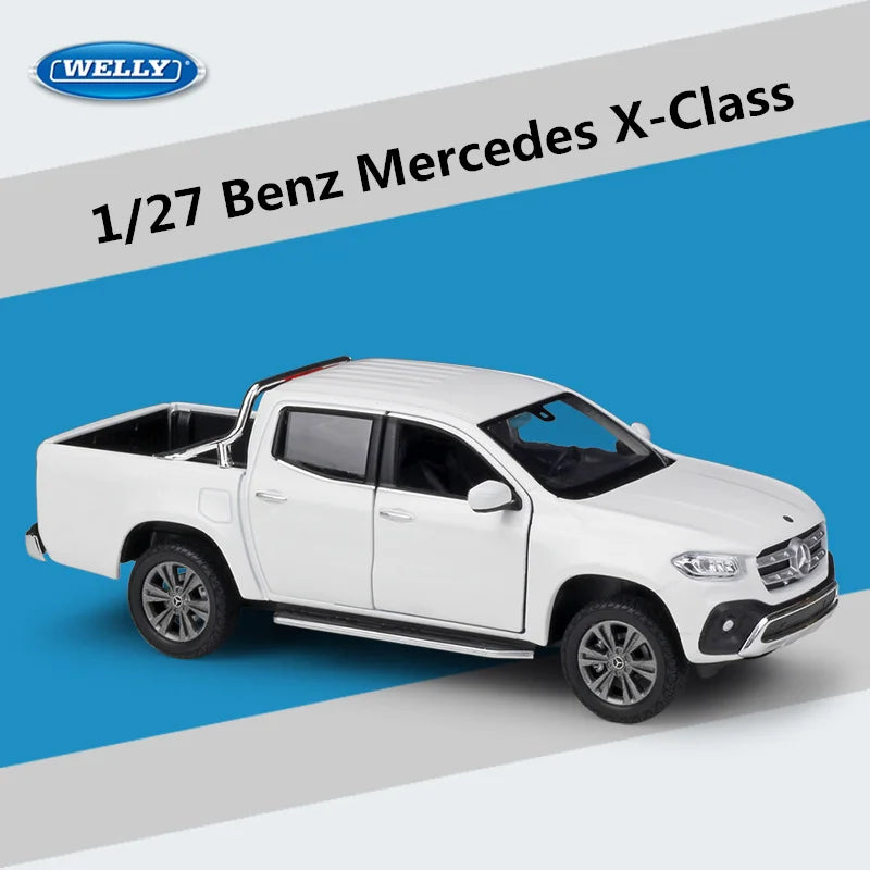 WELLY 1:24 Mercedes-Benz X-Class Pickup Alloy Car Model Diecast Metal Toy Off-road Vehicles Car Model Simulation Childrens Gifts White - IHavePaws