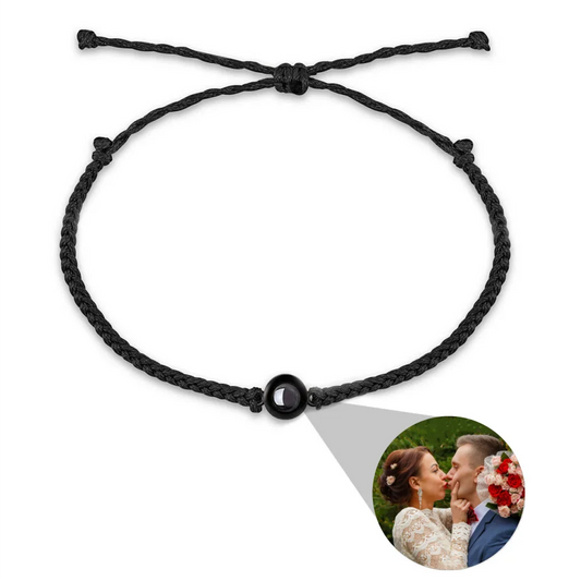 Projection Jewelry Classic Hand-Woven Ropes Custom Bracelets With Personalized Photos Suitable For Holiday Commemorative Gifts Black plus black - IHavePaws