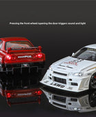 1:24 Nissan Skyline Ares GTR R34 Modified Wide Body Alloy Sports Car Model Diecast Raing Car Model Sound and Light Kids Toy Gift