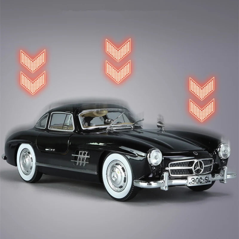 1:24 Benzs 300SL Alloy Car Model Diecasts Metal Toy Classic Vehicles Car Model Simulation Sound Light Collection Childrens Gifts