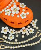 Shoe Charms for Crocs DIY Garden Shoe Floral Pearl Chain Decoration Buckle for Croc Hole Shoe Charm Set Accessories - IHavePaws