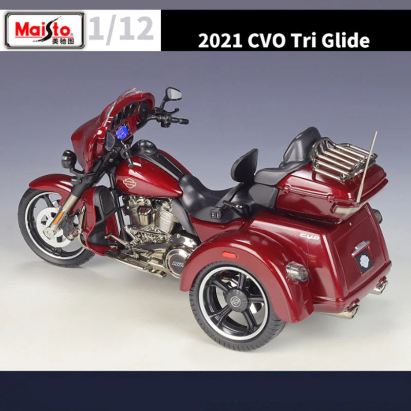 Maisto 1:12 Harley Davidson 2021 CVO Tri Glide Alloy Classic Motorcycle Model Diecast Leisure Street Motorcycle Model Kids Gifts
