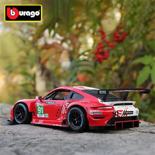 Bburago 1:24 Porsche 911 RSR Alloy Sports Car Model Diecast Metal Toy Racing Vehicles Car Model Simulation Collection Kids Gifts - IHavePaws