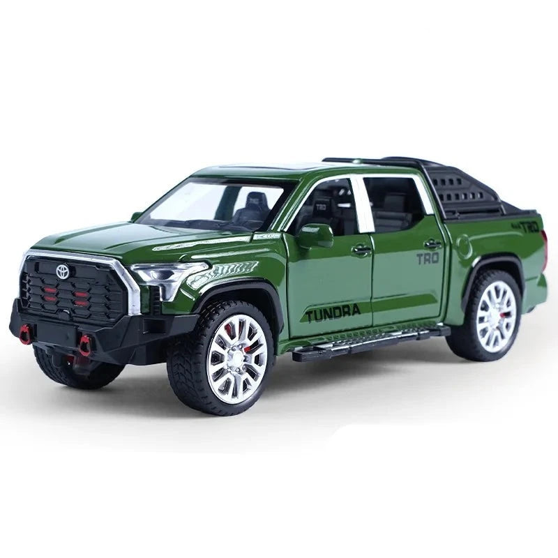 1/32 Tundra Alloy Pickup Car Model Diecast & Toy Metal Off-Road Vehicles Car Model Simulation Sound and Light Childrens Toy Gift Green - IHavePaws