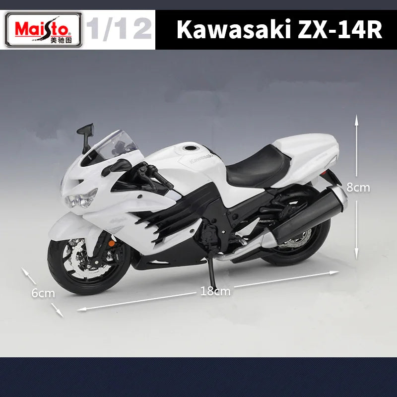 Maisto 1:12 Kawasaki Ninja ZX-14R Alloy Race Motorcycle Model Diecast Metal Street Sports Motorcycle Model Simulation Kids Gifts
