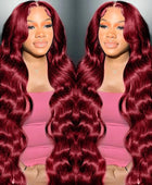 99J Burgundy Lace Front Wigs Human Hair Body Wave 13x4 13X6 HD Transparent Lace Front Wigs Human Hair Colored 180 Density