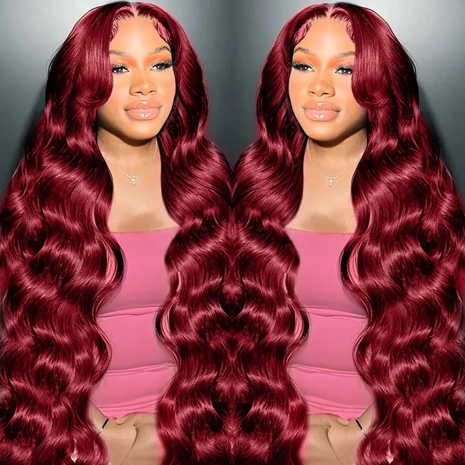 99J Burgundy Lace Front Wigs Human Hair Body Wave 13x4 13X6 HD Transparent Lace Front Wigs Human Hair Colored 180 Density