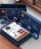 Kung Fu Tea Set Chinese Tea Ceremony Ceramic Set Gift Boxed O - IHavePaws