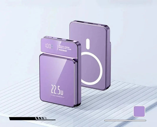 30000mAh Magnetic Qi Wireless Charger Power Bank 22.5W Mini Powerbank For iPhone Samsung Huawei Purple / 10000mAh - IHavePaws