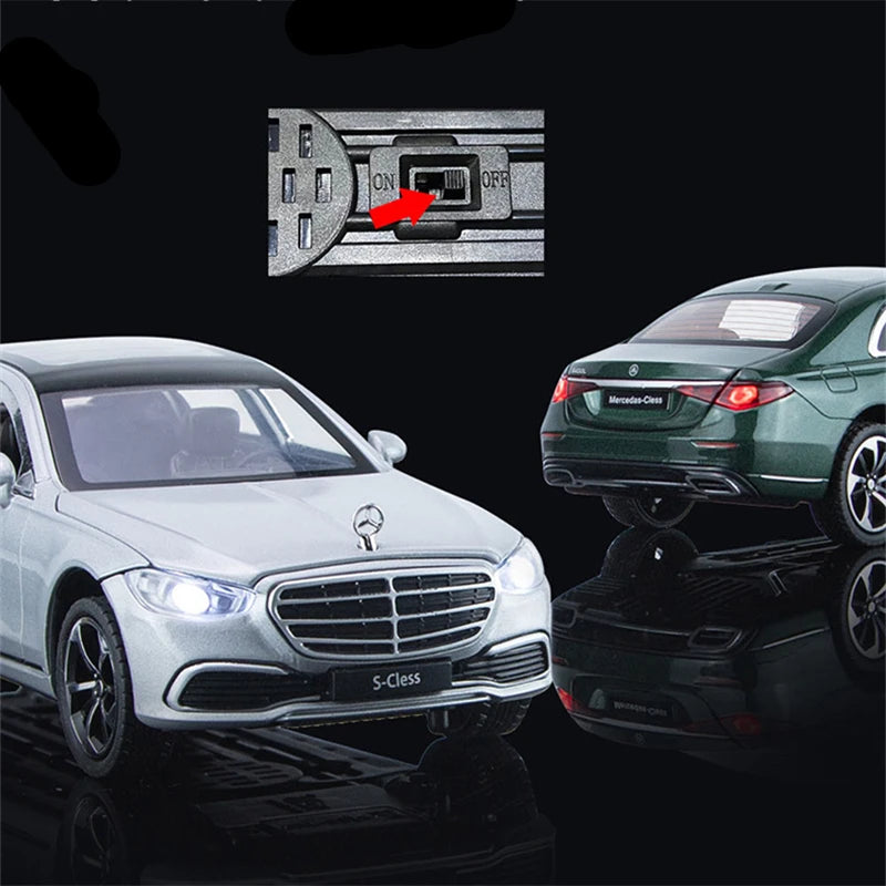 1:22 Maybach S400 Alloy Luxy Car Model Diecasts Metal Metal Toy Vehicles Car Model High Simulation Sound and Light Kids Toy Gift - IHavePaws