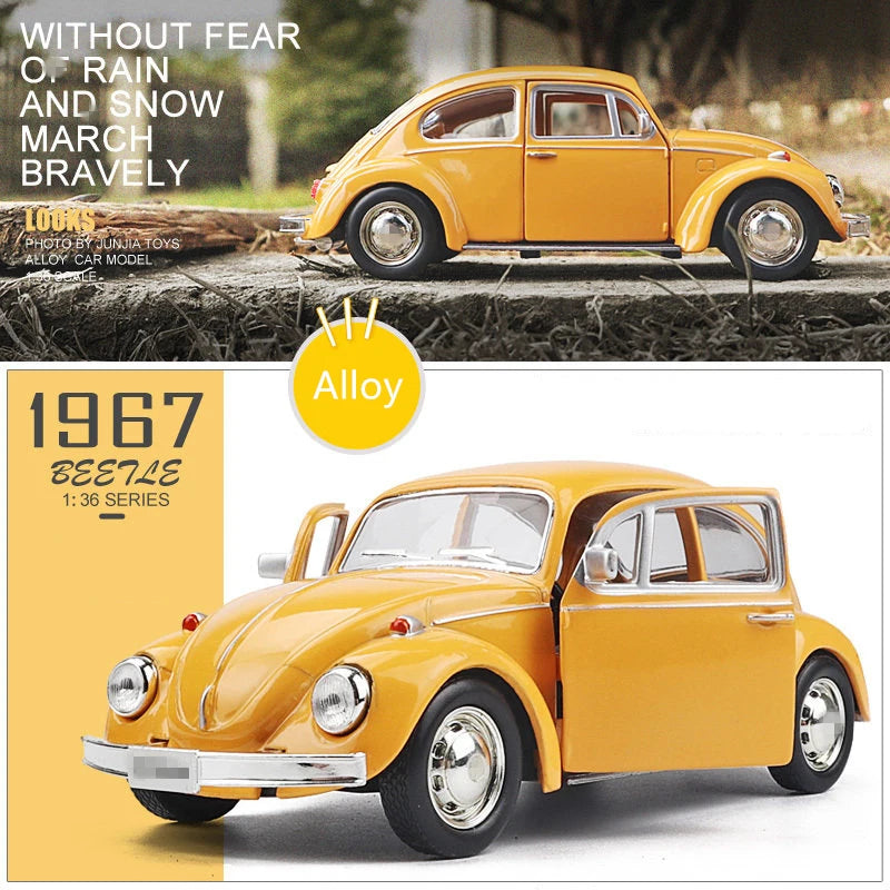 1:36 Beetle Alloy Classic Car Model Diecasts Metal Toy Vehicles Car Model Simulation Miniature Scale Collection Childrens Gifts Yellow - IHavePaws