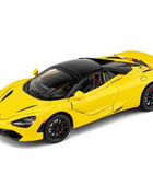 1:24 McLaren 720S Alloy Racing Car Model Diecast Metal Sports Car Model Simulation Sound and Light Collection Childrens Toy Gift Yellow - IHavePaws