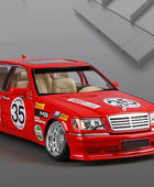 1:24 W140 S320 SEL Red Pig Alloy Modified Wide Body Sports Car Model Diecast Metal Raing Car Model Sound and Light Kids Toy Gift