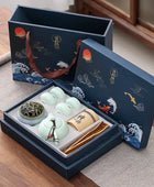 Kung Fu Tea Set Chinese Tea Ceremony Ceramic Set Gift Boxed A - IHavePaws
