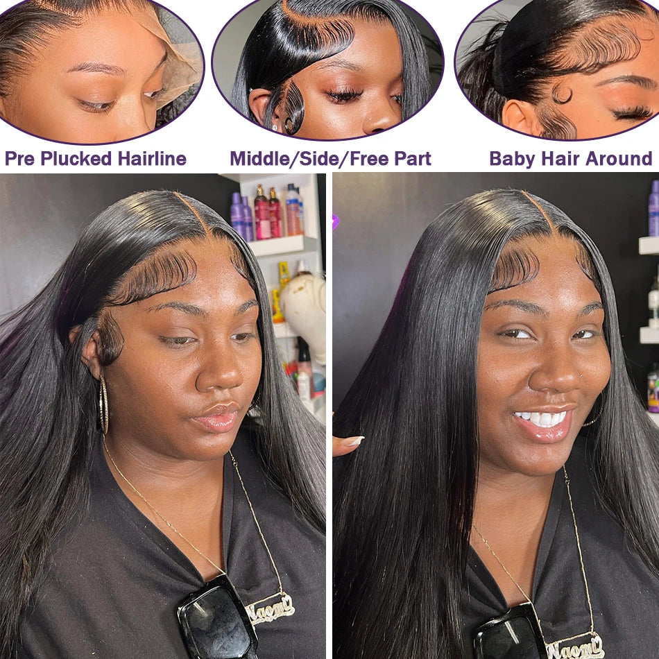 Transparent 360 Lace Frontal Wig 4x4 Lace Closure Wig Straight 13x6 13x4 Lace Front Human Hair Wigs For Black Women