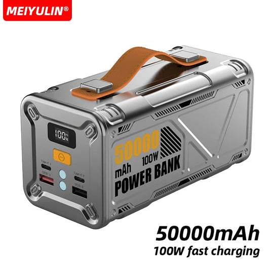 PD100W Fast Charging Power Bank 50000mAh USB C Large Capacity External Spare Battery Charger For IPhone 15 Xiaomi Samsung Laptop - ihavepaws.com