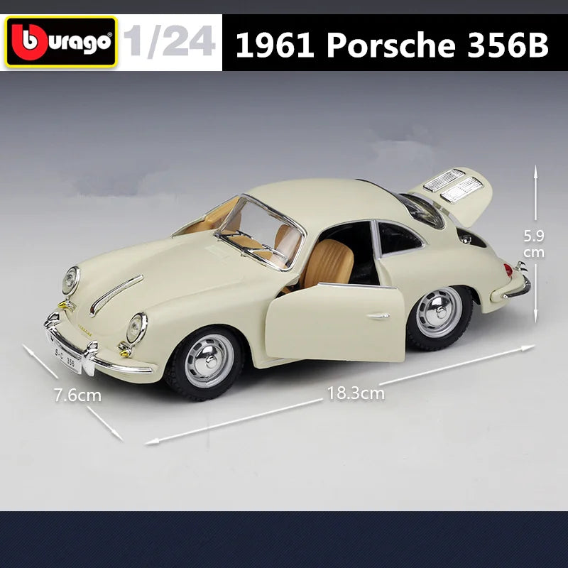 Bburago 1:24 Porsche 356B Coupe Alloy Classic Car Model Diecast Metal Sports Car Model High Simulation Collection Childrens Gift - IHavePaws