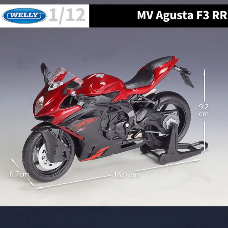 WELLY 1:12 2022 MV Agusta Superveloce Ago Alloy Racing Motorcycle Scale Model Diecast Street Motorcycle Model Simulation - IHavePaws