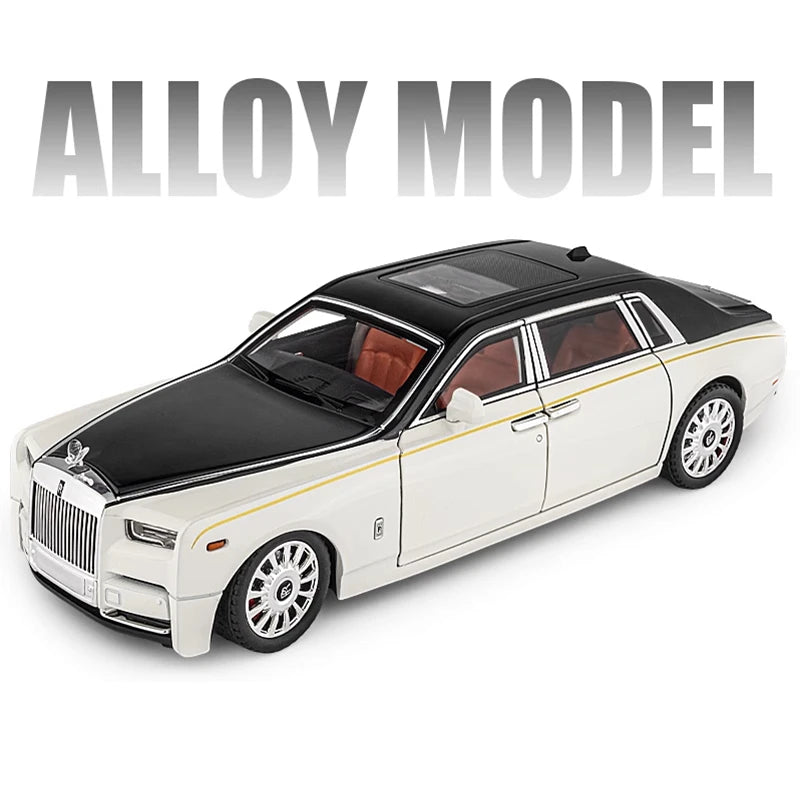 Large Size 1/18 Rolls-Royce Phantom Alloy Luxy Car Model Diecasts Metal Toy Vehicles Car Model Simulation Sound Light Kids Gifts White - IHavePaws