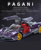 1/24 Pagani Huayra Dinastia Alloy Sports Car Model Diecasts Metal Toy Racing Car Model Simulation Sound and Light Childrens Gift Purple - IHavePaws